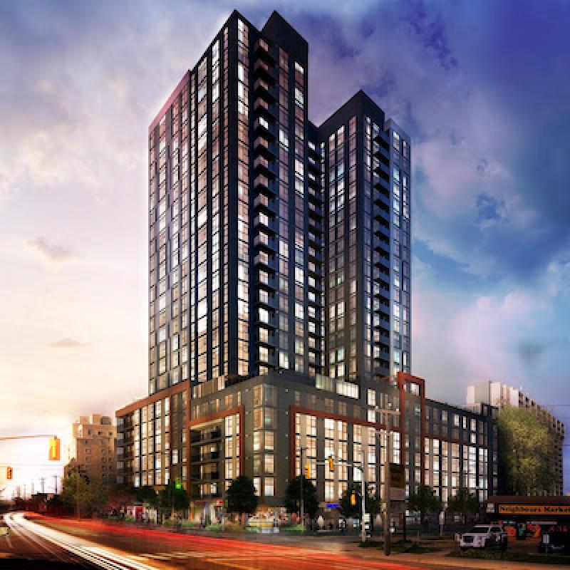 Prica Global Enterprises’ 25-storey apartment building at 308 King St. N. in Kitchener. (Courtesy PGA)