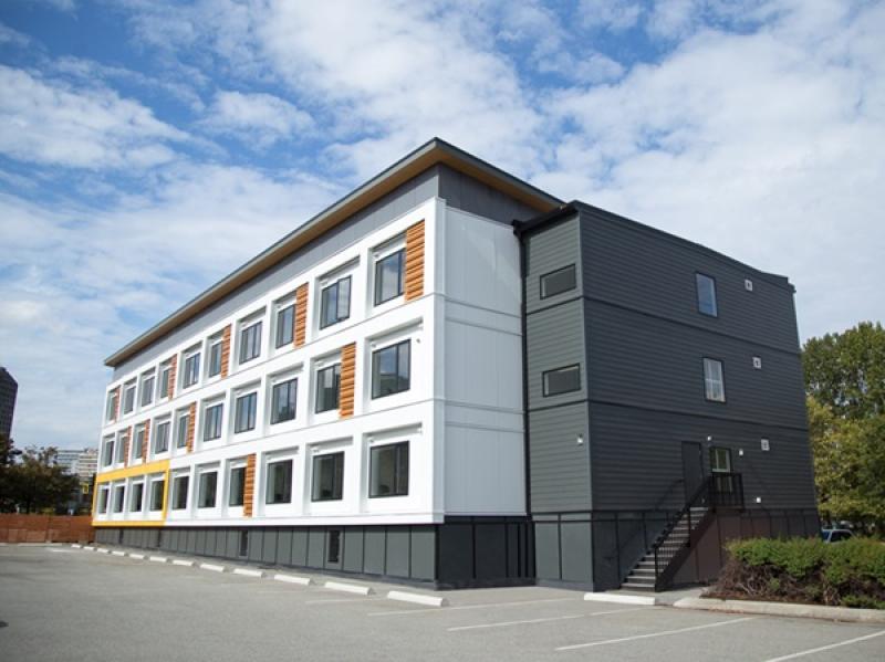 Margaret Mitchell Place in Vancouver was constructed using NRB's modular housing system. (Courtesy NRB / ATCO)