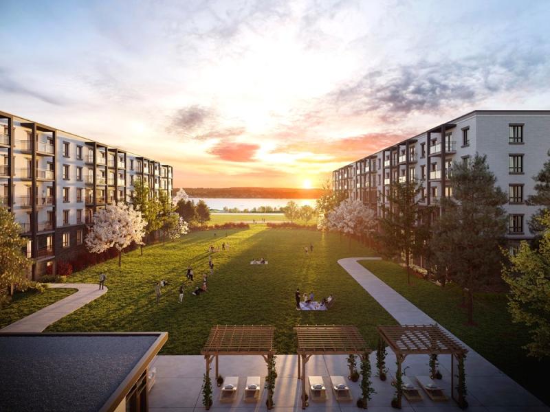 Ground has broken at Skyline's East Bayshore apartment development in Owen Sound, Ont. (Courtesy Skyline)