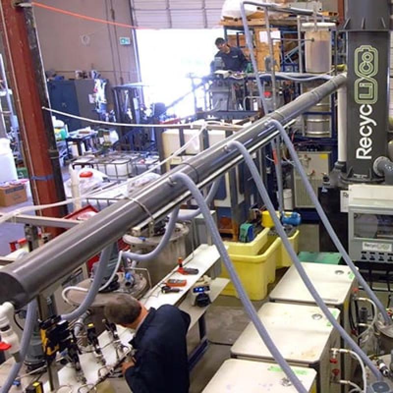The interior of RecycLiCo's Vancouver demonstration plant. (Courtesy RecycLiCo Battery Materials Inc.)