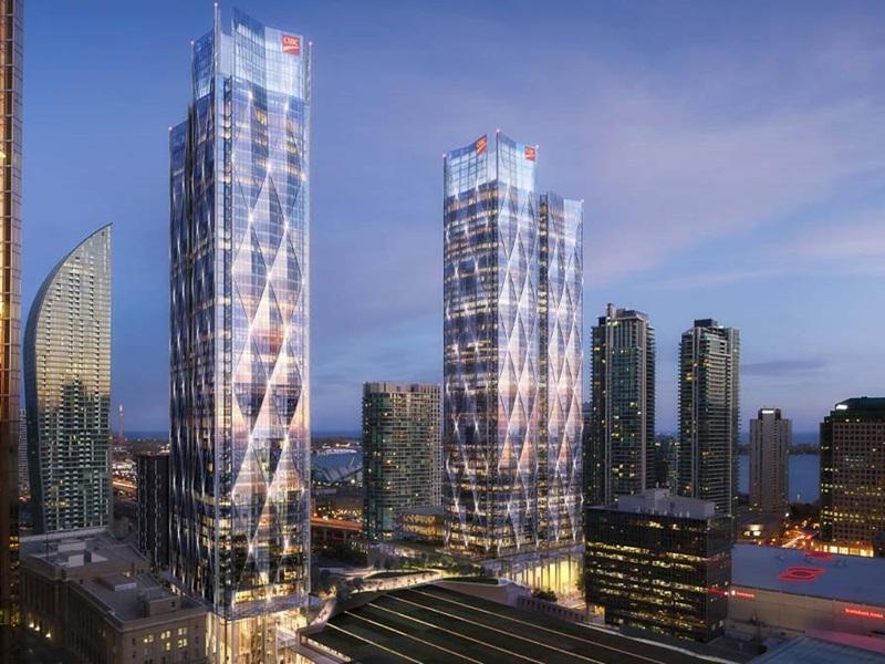 A rendering of the CIBC Square in Toronto, where the PHase II tower is to be delivered in Q4. (Courtesy Ivanhoe Cambridge)