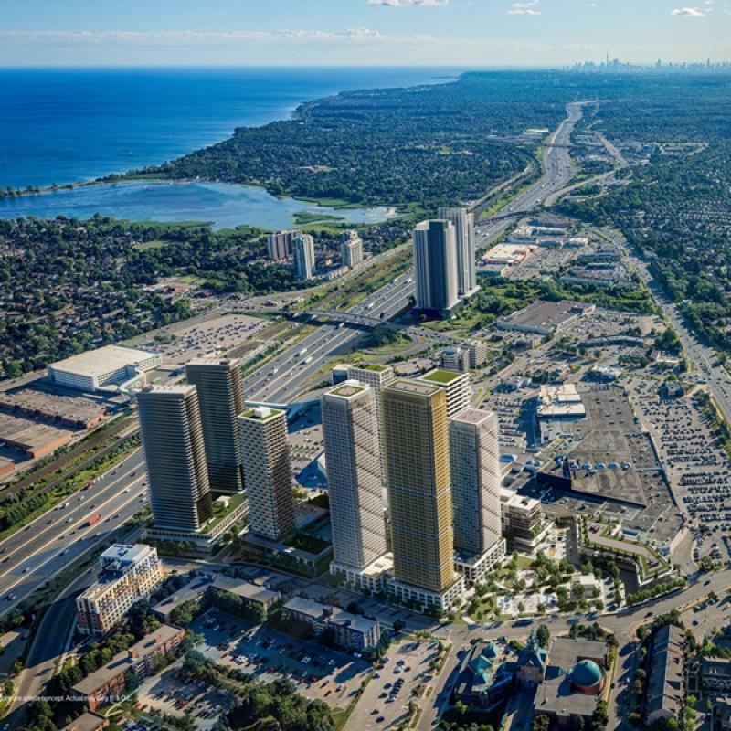 A rendering of the multi-phased Pickering City Centre redevelopment site, in the city just east of Toronto. (Courtesy CentreCourt)