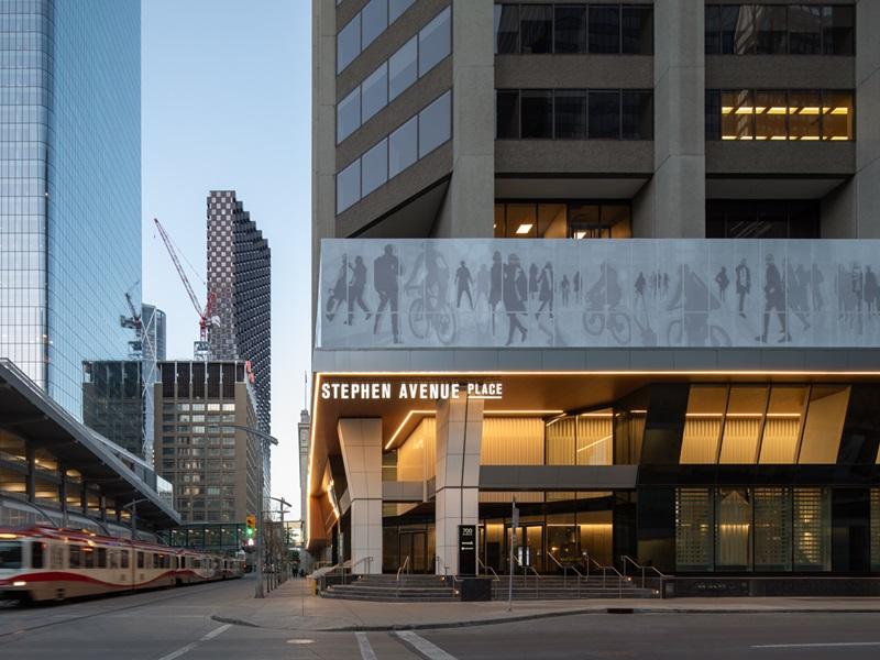 Stephen Avenue Place in Calgary, which is now in receivership proceedings, underwent extensive renovations over the past few years. (Courtesy Zeidler Architecture)