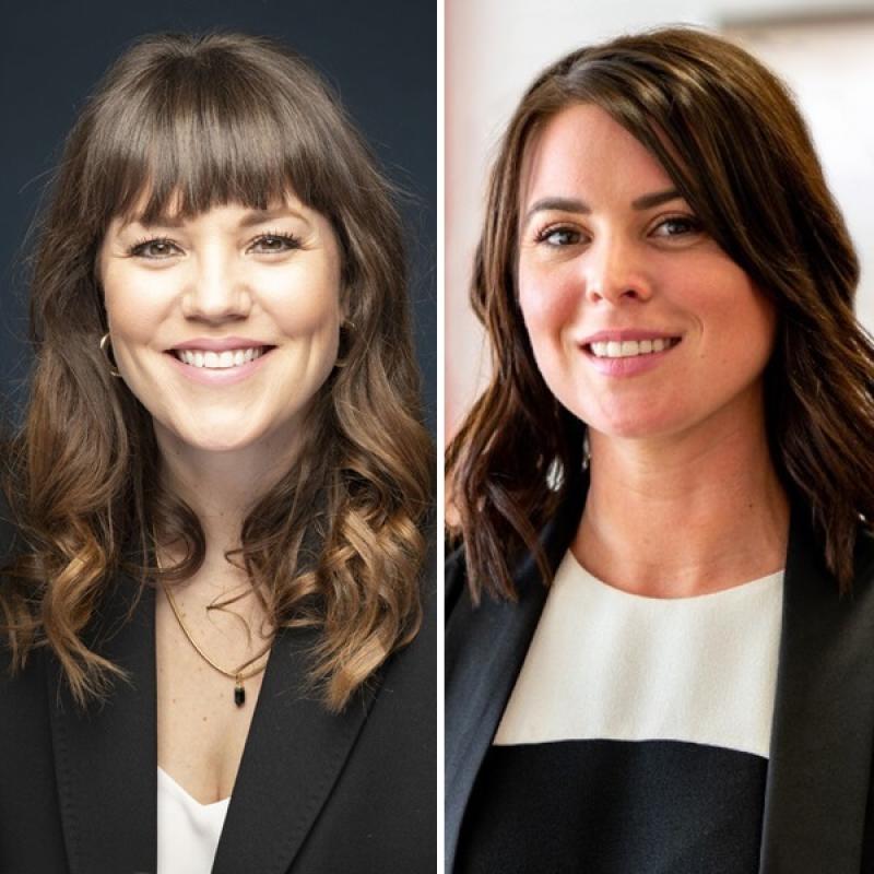 Christina Stus of Colliers, left, and Melissa Newton of The Commercial Group. (Courtesy Colliers, The Commercial Group)