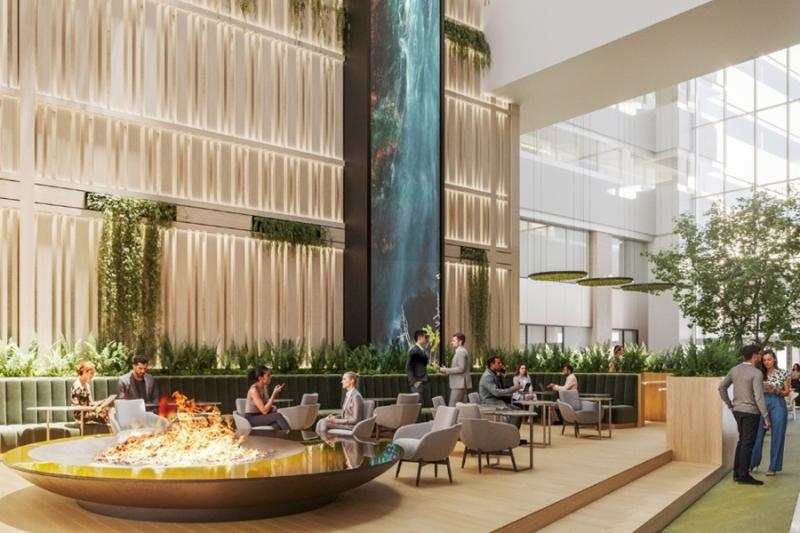 A lobby rendering of GWLRA's 33 Yonge St., tower, where the company has its head office. (Courtesy GWLRA)