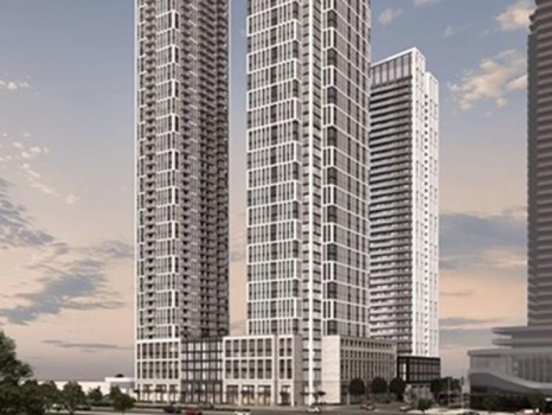 Graywood and Phantom are partners on the development of this 55-storey, 617-unit purpose-built rental highrise along Hwy. 7 in Vaughan. (Courtesy 