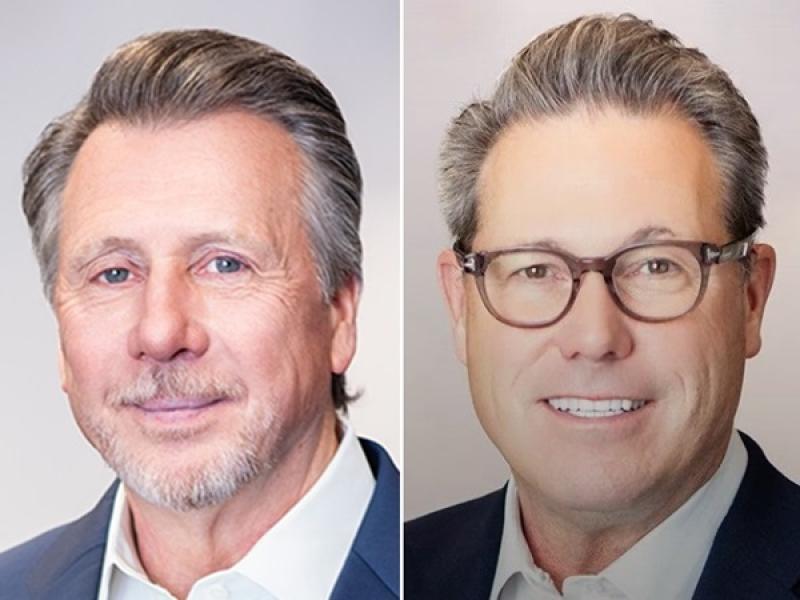 Thomas Garbutt, left, is being succeeded as chair of the QuadReal board by R. Scott Hutcheson. (Courtesy QuadReal)