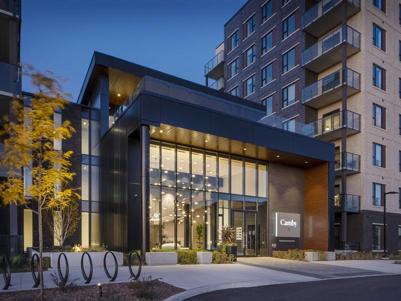 The Camby is a twin-tower multifamily property in Cambridge, Ont., which has been acquired by BGO. (Courtesy BGO)