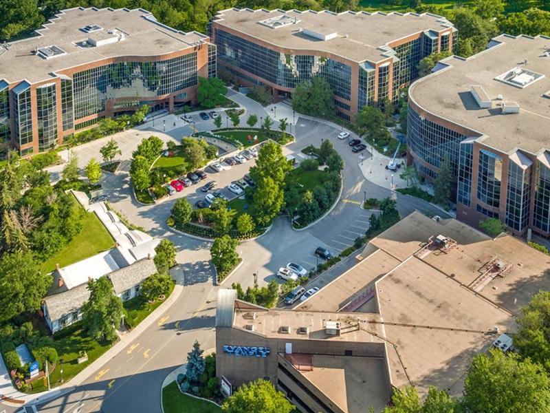 An overview of the Yonge Corporate Centre buildings and property. (Courtesy Europro)
