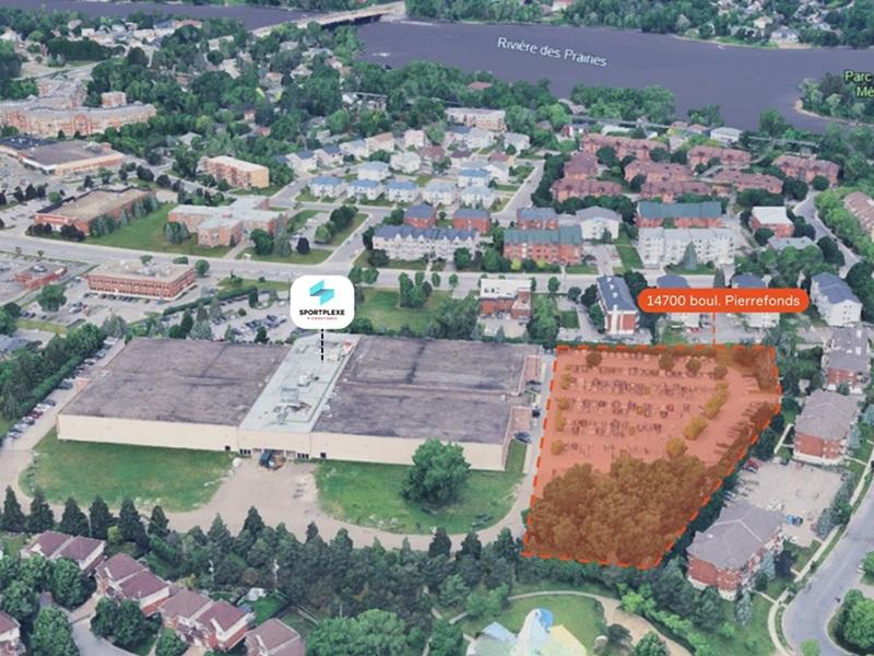 Groupe HD and its partner plan a 175-apartment housing development on this Greater Montreal site at 14700 Pierrefonds Blvd. (Courtesy Groupe HD)