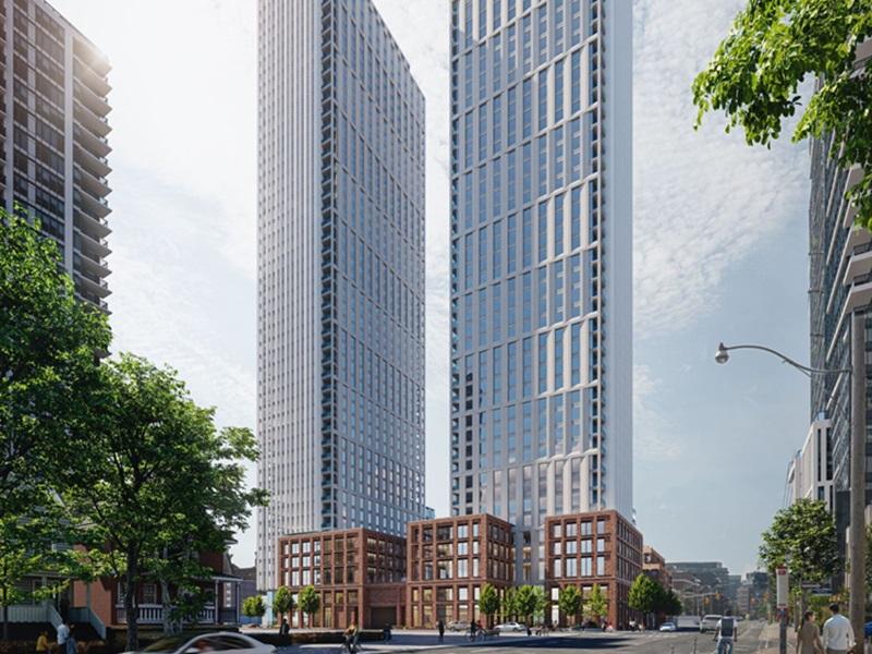 Rendering of the Labatt Village development proposed in Toronto. (Courtesy TAS)