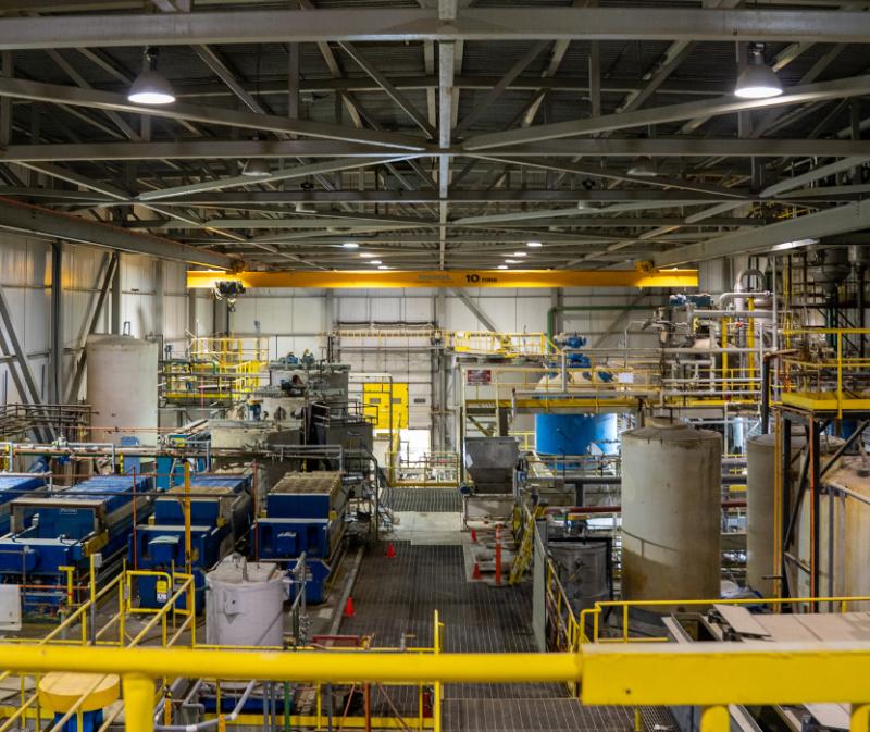 An interior view of Electra's cobalt sulphate refinery under construction in Temiskaming Shores, Ont. (Courtesy Electra Battery Materials Corporation)