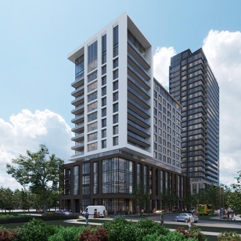 A rendering of the PHase I apartment towers being constructed at Junction Central in Ottawa. (Courtesy Colonnade BridgePort)