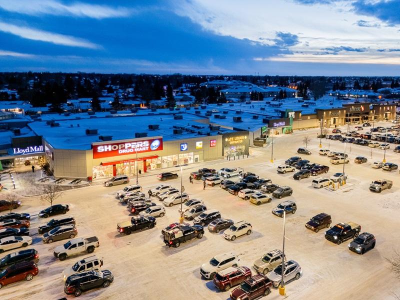 The Lloyd Mall in Lloydminster, Alta., an enclosed shopping centre anchored by both a grocery store and pharmacy. (Courtesy Leyad)