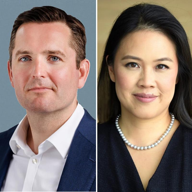 CBRE Canada president and CEO Jon Ramscar, and Blackstone head of Canada Janice Lin. (Courtesy CBRE / Blackstone)