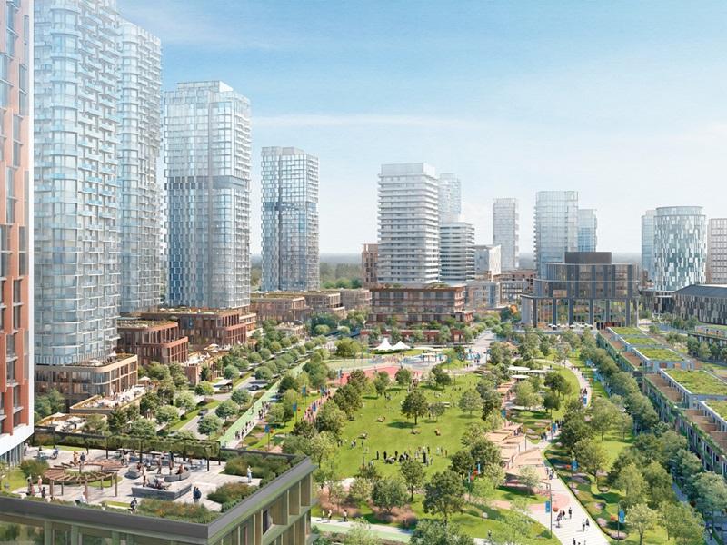 A rendering of Alinea Land Corp.'s massive, 36-building development proposed for 1200 King / Central Park in Burlington, Ont. (Courtesy Alinea)