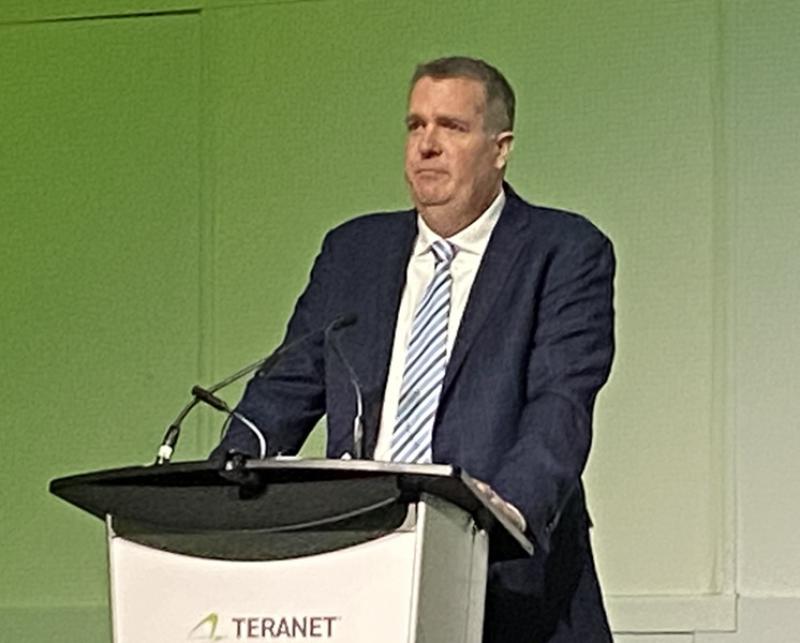 TeraNet's Trevor Appleton speaks at the Property Ecosystem Summit in Toronto on April 21. (Steve McLean RENX)