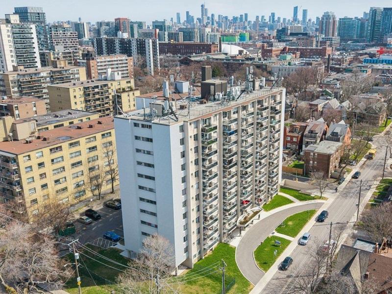 30 Springhurst Ave., in Toronto, an apartment building which is currently listed for sale. (Courtesy Colliers)