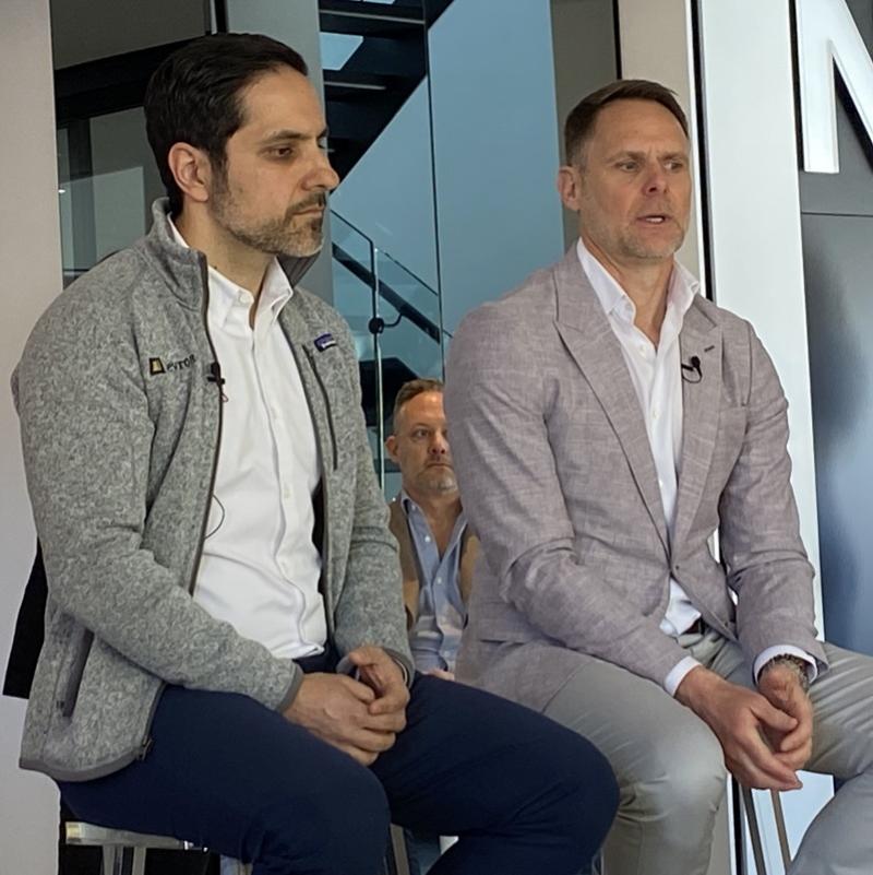 Devron Developments president Pouyan Safapour, left, sitting beside Dorsay Development Corp. VP Ian MacLeod. (Steve McLean RENX)