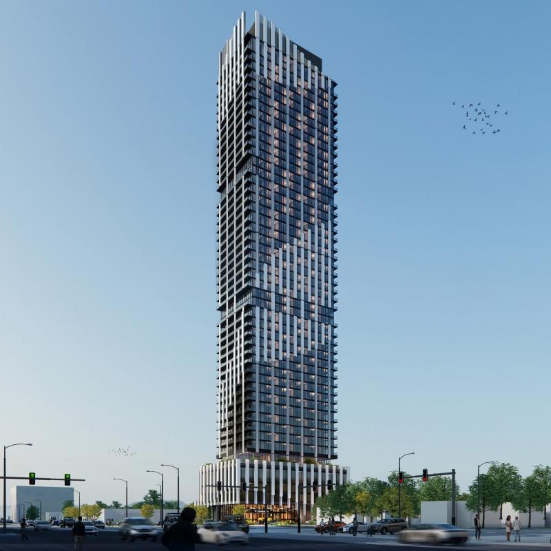 A rendering of the building to be constructed at 11-21 Johnston Ave. in Toronto. (Courtesy Stafford, DBS Developments)