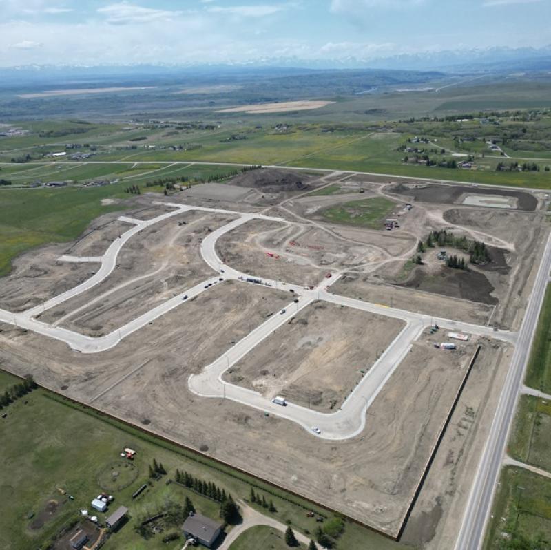 Land outside of Cochrane, Alta. is being prepared for a new master-planned community called Sky Ranch.