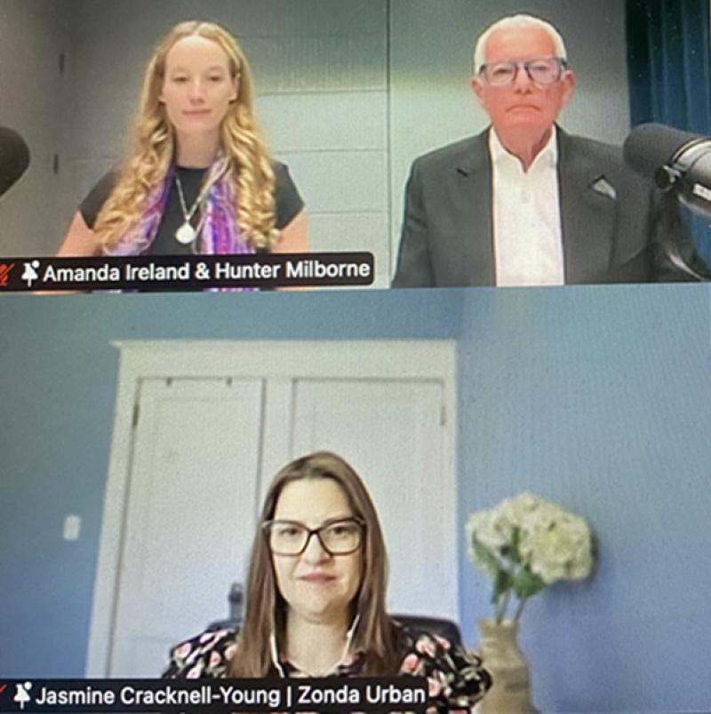 Osmington Gerofsky's Amanda Ireland, her father Hunter Milborne and Jasmine Cracknell-Young participated in the ULI webinar.