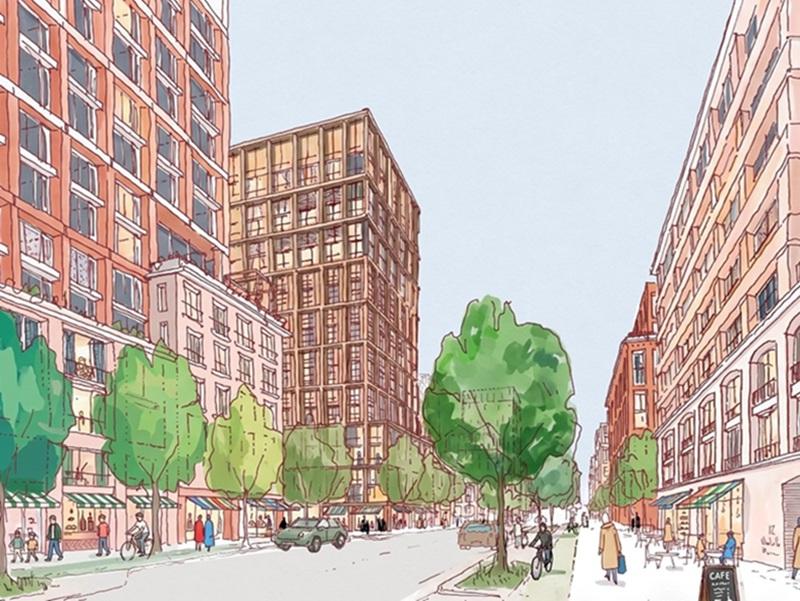 An artist's rendering of plans for a new community of 5,600 homes in Midtown Oakville (Courtesy The Rose Corporation)