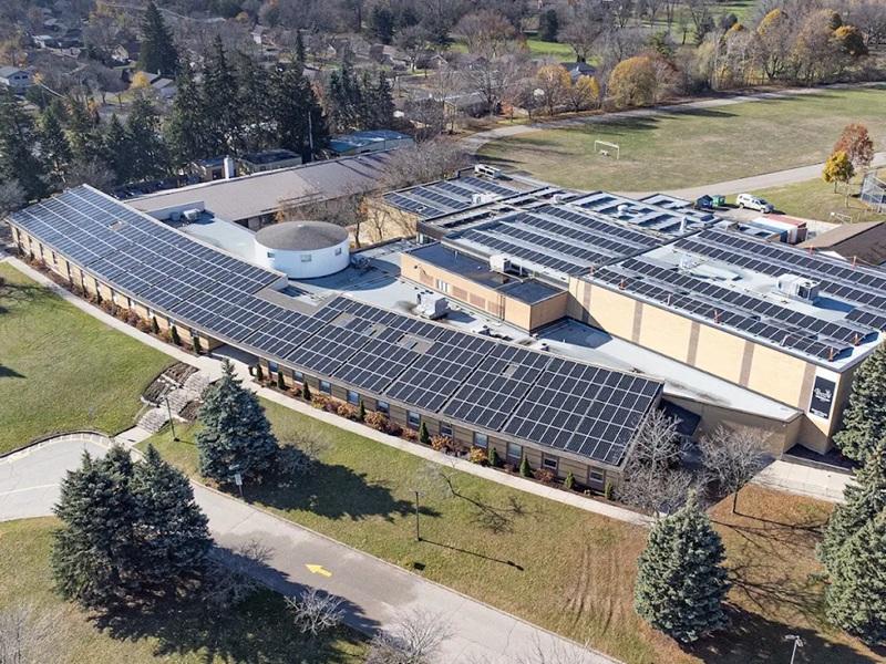 VCT Group worked in collaboration with CED Co-op in delivering the rooftop solar project at Rockway Mennonite Collegiate. (Courtesy VCT)