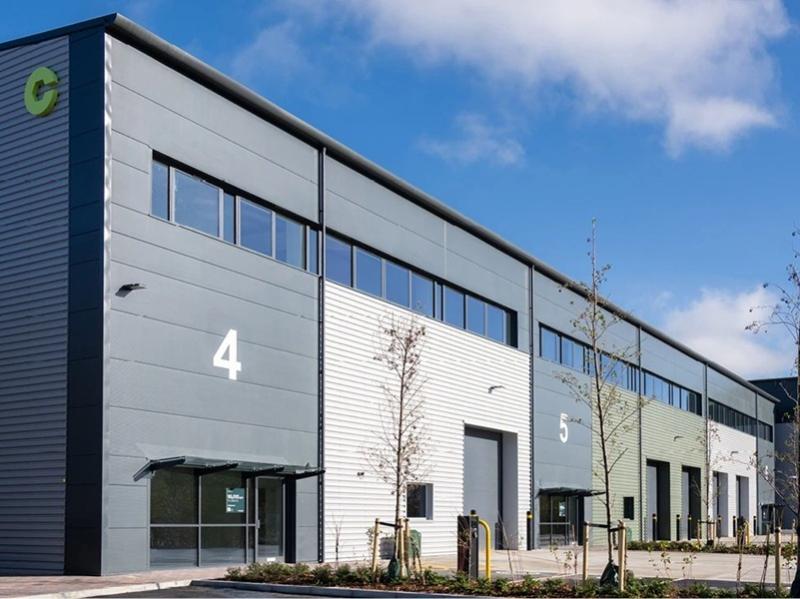 Dream Industrial REIT will acquire a five-asset portfolio from U.K.-based Chancerygate, including Audio Park in Sussex, pictured here. (Courtesy Dream)