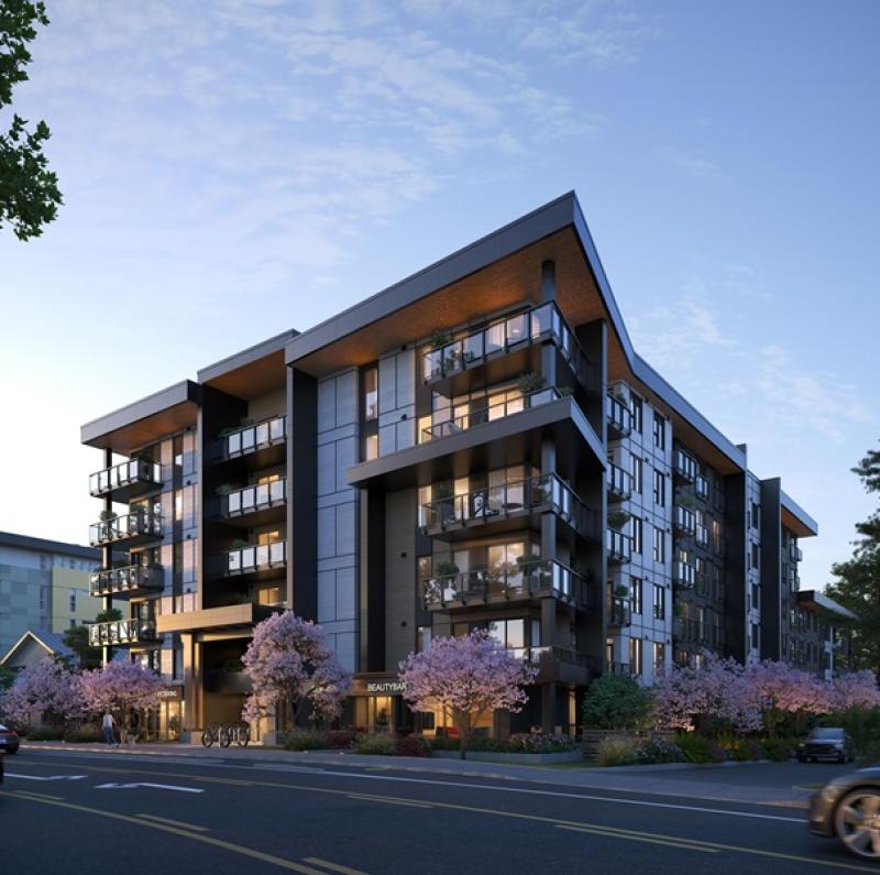 The 135-unit Anchor rental building in Esquimalt will start welcoming residents this fall. (Courtesy Denciti)