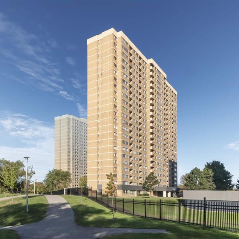 Groupe Dumont has acquired a four-tower apartment complex in North York from Greenwin. (Courtesy Groupe Dumont)