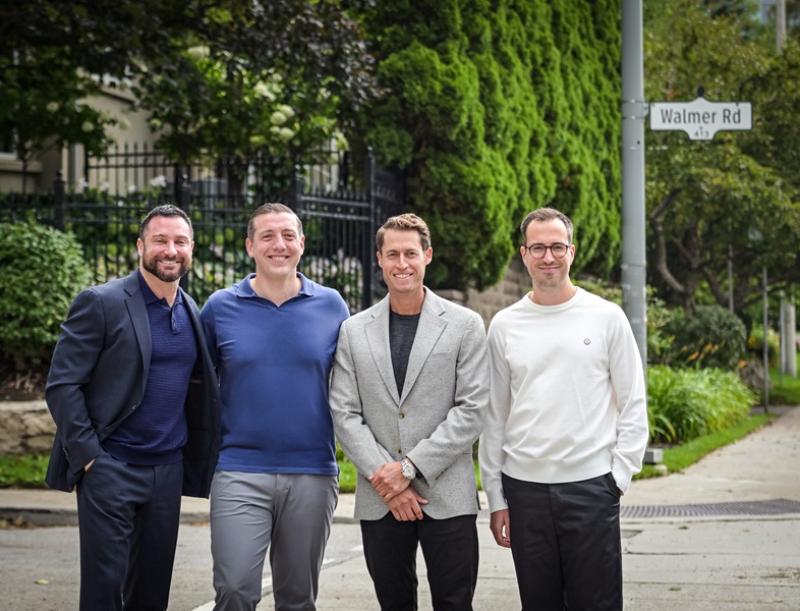 Stafford's Jonathan Goldman and Nathaniel Pace pictured with DBS' Bryan Levy and Ben Rossetto on Walmer Road. (Courtesy Stafford, DBS)
