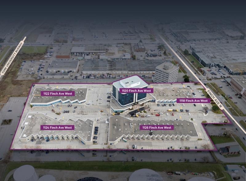 Soneil Investments has acquired a six-property CRE portfolio in the GTA from Humbold Properties, which includes this mixed site at Finch. (Courtesy Soneil)